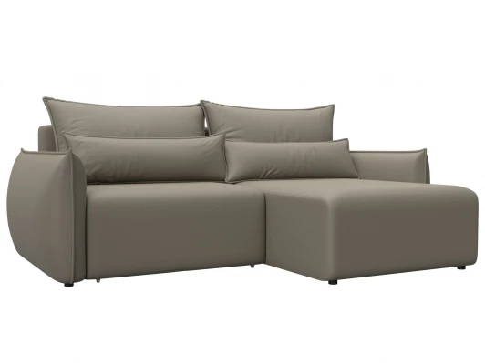 129886 Диван угловой Лига-051 НПБ угол универсальный (ЛДСП,Брус,Фанера/Пластик/Экокожа/Бежевый) Лига Диванов 129886