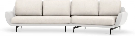 803485 Диван Ispani угловой правый ОГОГО (арт.803485), (Экокожа,Ткань/Бежевый,Белый)