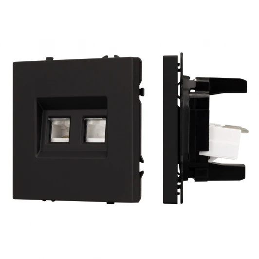054313 Механизм сдвоенной компьютерной розетки SCT-NOBE-MPC2-SFPL-BK (RJ-45, CAT6) (Arlight) 054313