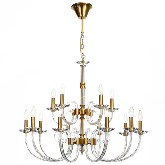 1050/03/15P Подвесная люстра ярусная Stilfort Glass 1050/03/15P (220V, хрусталь, на цепи, свеча)
