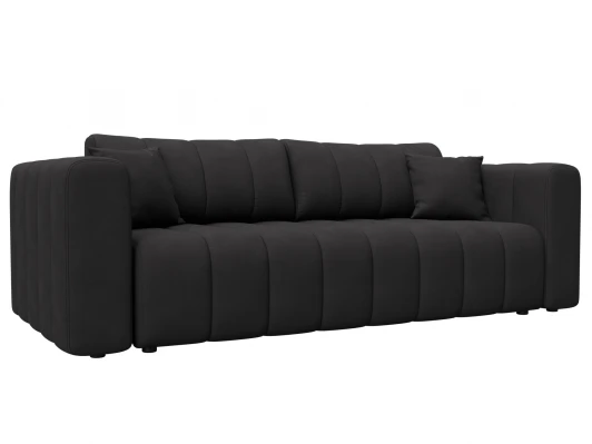 130282 Диван прямой Лига-062 НПБ (ДСП,Фанера,ХДФ/Пластик/Замша/Коричневый) Лига Диванов 130282