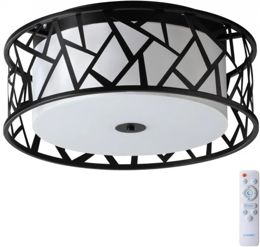 7700/40L Потолочный светильник круглый Sonex Fabiana 7700/40L металл/пластик/белый/черный LED 40Вт 3000-6000K D500 IP20 пульт ДУ (220V, круглые)