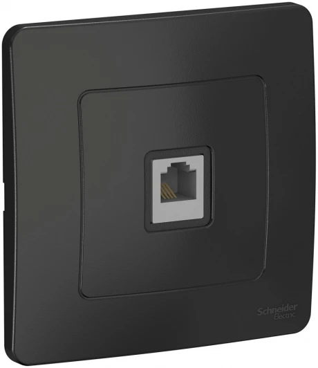 BLNIS011006 Телефонная розетка встраиваемая RJ-11 (антрацит) Systeme Electric Blanca BLNIS011006