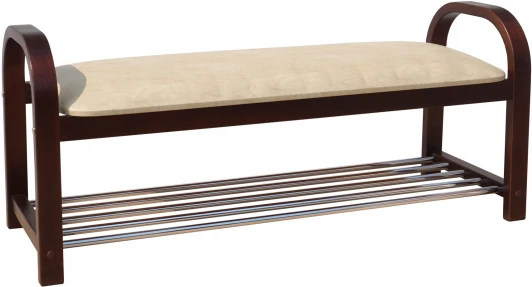 100865 Скамья Сириус, Темный орех/Бежевый, Сириус