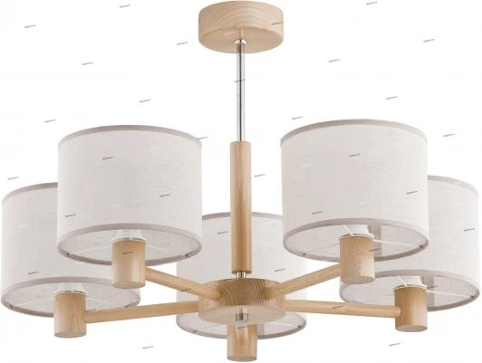 22065 Люстра потолочная Alfa Vanila, 5 плафонов, бежевый с хромом