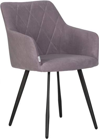 13-03 DOBRIN ROBY, цвет сиденья Catania Lavender велюр, цвет основания черный муар Стул обеденный ROBY (ЭМАЛЬ ЧЕРНЫЙ МУАР велюр Catania Lavender)