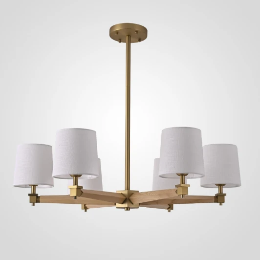 Stavra01 Потолочная люстра на штанге Jorgenson D85 White/Light Wood By ImperiumLoft Stavra01 (220V)