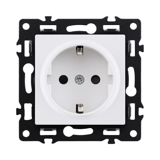 AS-014WH Розетка штепсельная SCHUKO 16A/250 В белый Kollinger Asthetik AS-014WH