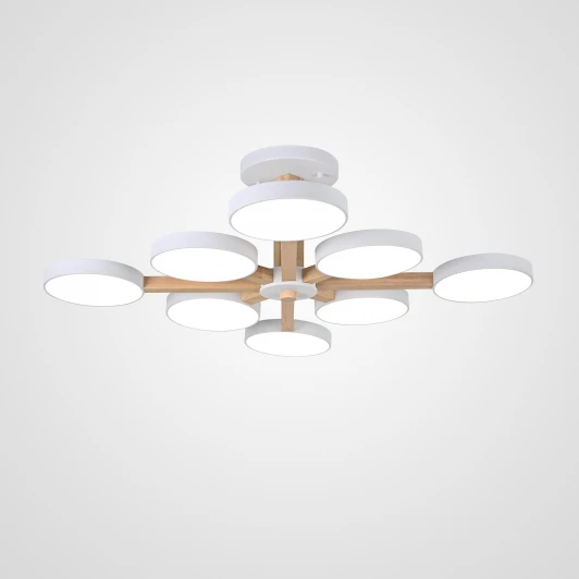 Turna-B01 Потолочная люстра Wi-Fi на штанге Turna L8 White By ImperiumLoft Turna-B01 (LED, 220V, голосовое управление, умный дом - Алиса)