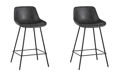 УТ000038469 Стул полубарный TEXAS, экокожа, серый 2 шт Stool Group арт.УТ000038469