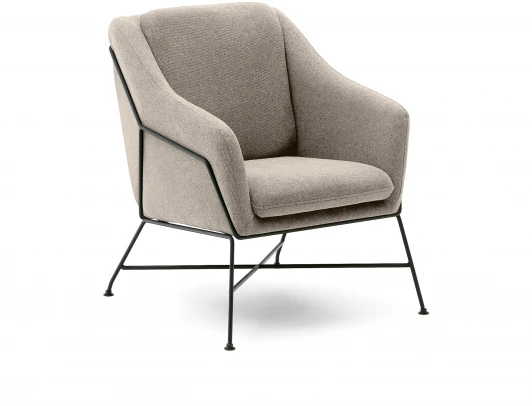 181449 Brida Кресло бежевое на черных стальных ножках La Forma (ex Julia Grup) арт.181449