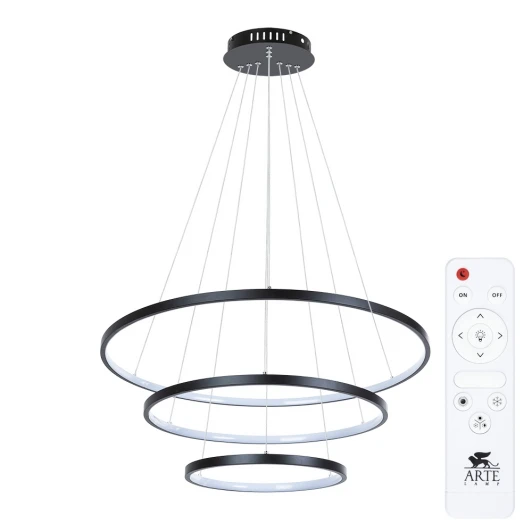 A2197SP-3BK Подвесной светильник ярусный Arte Lamp Frodo A2197SP-3BK (LED, 220V, пульт управления, на тросе)