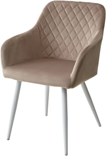 628M03763 Стул M-City BRANDY BLUVEL-40 бежевый/ белый каркас