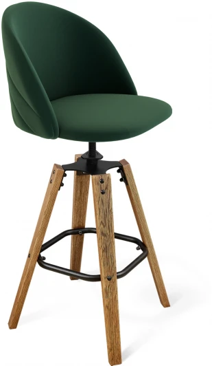 9872342301 Стул барный SHT-ST35-2/S93 лиственно-зеленый/браш.коричневый/черный Sheffilton 9872342301