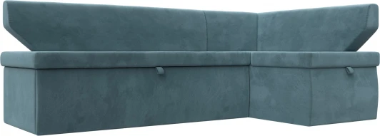 126105 Диван кухонный угловой Омура правый угол (Бирюзовый/Велюр) Лига Диванов арт.126105