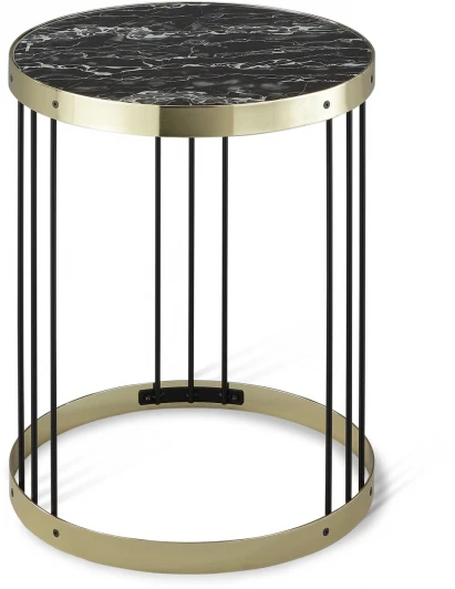 3192917501 Столик журнальный SHT-CT15 темный мрамор/латунь/черный Sheffilton 3192917501