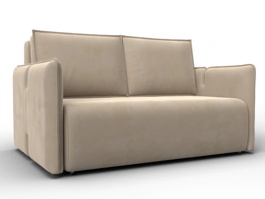 137009 Диван прямой Лига-117 (ЛДСП,Брус,Фанера,Велюр/Бежевый) Лига Диванов 137009