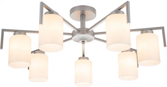 1142/7P Silver Потолочная люстра на штанге Escada Style 1142/7P Silver 7х60Вт E27, металл/стекло, серебро (220V)