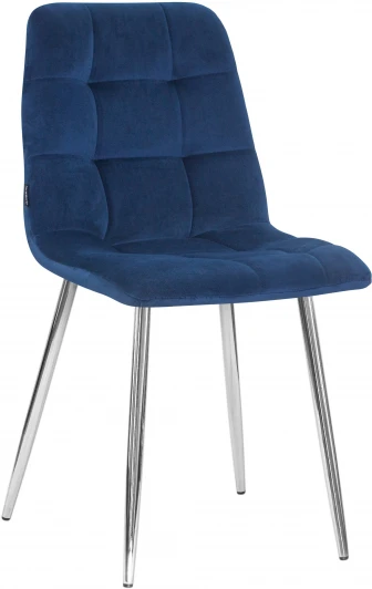 7094-LML ALEX, цвет сиденья темно-синий велюр (V108-67), цвет основания хромированная сталь Стул обеденный ALEX (хром ножки, темно-синий велюр (V108-67))