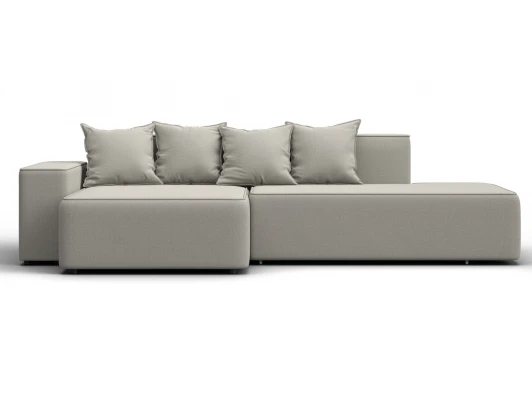 129811L Диван угловой Лига-079 угол левый (ДСП/Пластик/Рогожка/Бежевый) Лига Диванов 129811L