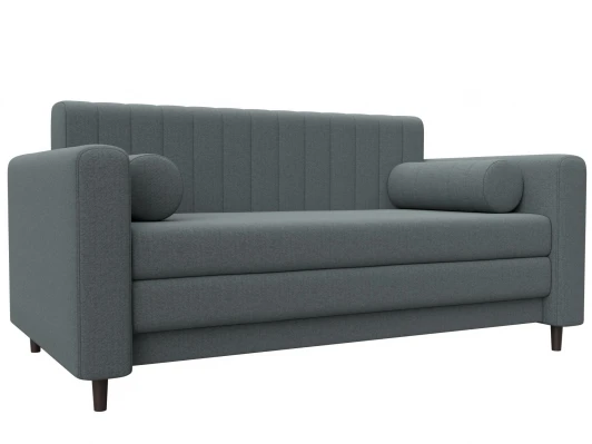 129647 Диван прямой Лига-070 (ЛДСП,Брус,Фанера/Дерево/Рогожка/Серый) Лига Диванов 129647