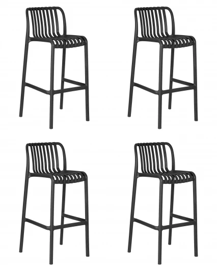 LMZL-PP777-N_P-GR-04 Набор 4 шт стул барный DOBRIN CHLOE BAR (темно-серый)