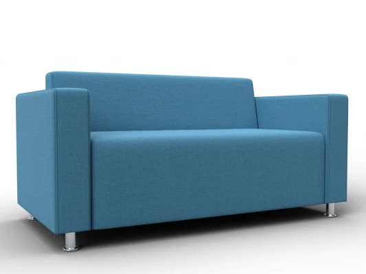 134956 Диван прямой Лига-093 ВН (ДСП,Брус,Фанера,Рогожка/Голубой) Лига Диванов 134956