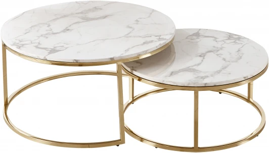 MY1012G-W Комплект из 2 журнальных столиков Small+big золото MY iNTERNO MY1012G-W