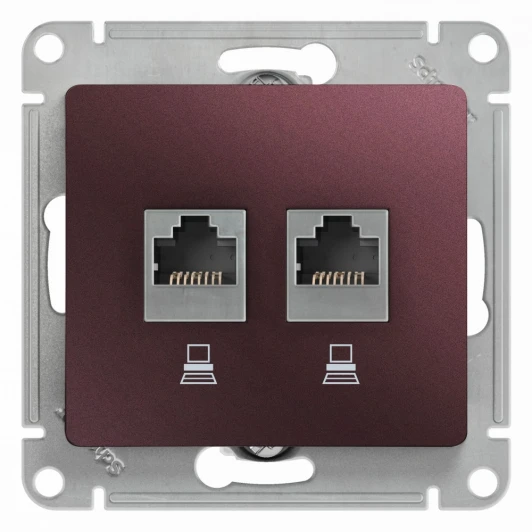 GSL001185KK Розетка встраиваемая двойная Ethernet RJ-45 (баклажановый) Systeme Electric GSL001185KK