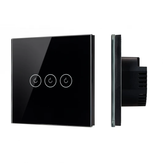 050046 Выключатель сенсорный SWT-OMALI-S03-ZB-BK (250V, 10A, Zigbee) (Arlight, Стекло) 050046