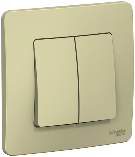 BLNVS106607 Выключатель встраиваемый двухклавишный (бежевый) Systeme Electric Blanca BLNVS106607