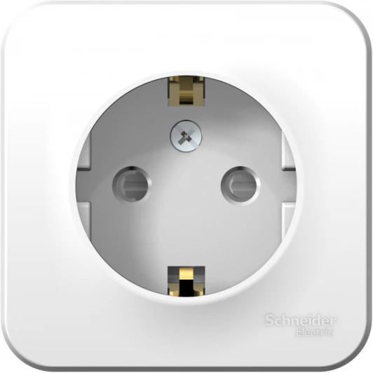 BLNRA011121 Розетка накладная с заземлением и шторками (белый) Systeme Electric Blanca BLNRA011121