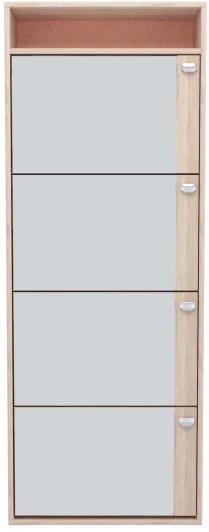 2500000205095 Обувница Leset Эдит 4S (ЛДСП,ПВХ,Зеркало/Дуб сонома) арт.2500000205095