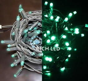 RL-S10C-220V-C2G/G Гирлянда светодиодная зеленая постоянного свечения 220B, 100 LED, провод зеленый, IP65 RL-S10C-220V-C2G/G Rich LED