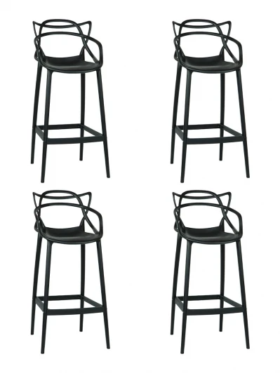 LMZL-PP601C-N_P-B-03 Набор 4 шт стул барный DOBRIN MASTERS BAR (чёрный (B-03))