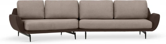 799388 Диван Ispani угловой левый ОГОГО (арт.799388), (Ткань,Экокожа/Коричневый)