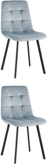 УТ000037222 Стул Chilly велюр серо-голубой 2 шт. Stool Group (арт.УТ000037222)