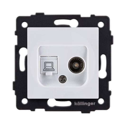 REA-021WH Розетка двойная TV (мама) + RJ45 белый Kollinger REA-021WH для Aspekt, Eleganz, Reflex