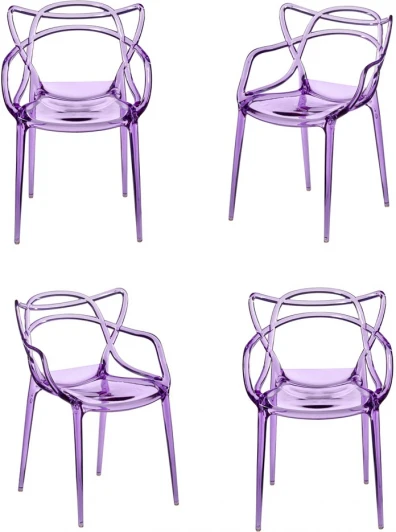FR 0867К Комплект из 4-х стульев Bradex Home Masters прозрачный сиреневый (FR 0867К)