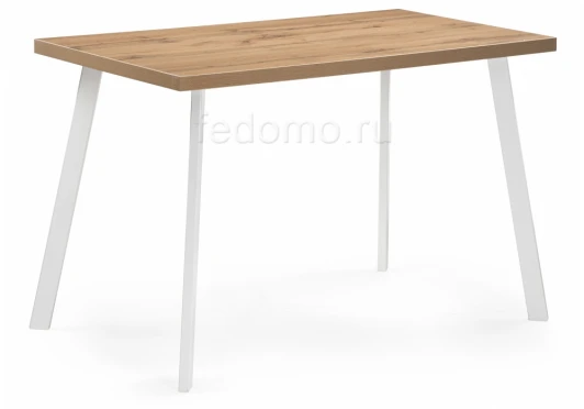 489654 Стол Notta Тринити Лофт 120 25 мм белый матовый / дуб вотан 489654