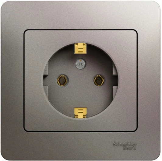GSL001242 Розетка встраиваемая с заземлением (платина) Systeme Electric Glossa GSL001242