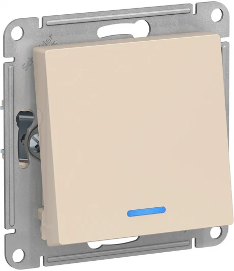 ATN000263 Выключатель встраиваемый одноклавишный с подсветкой (бежевый) Systeme Electric AtlasDesign ATN000263
