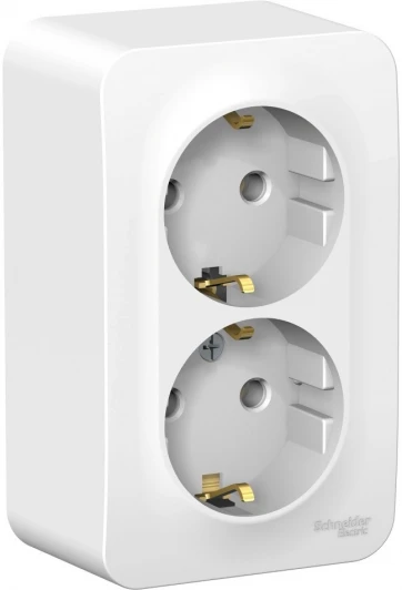 BLNRA010201 Розетка накладная двойная с заземлением (белый) Systeme Electric Blanca BLNRA010201