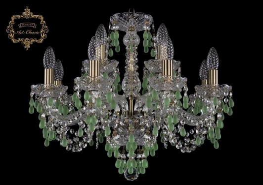 11.24.8+4.200.Br.V5001 Подвесная люстра Art Classic 11.24 11.24.8+4.200.Br.V5001 (220V, хрусталь, на цепи, подсвечник, свеча)