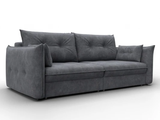 133643 Диван прямой Лига-100 НПБ (ДСП,Фанера/Пластик/Велюр/Темно-серый) Лига Диванов 133643