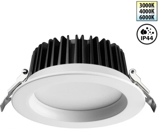 359414 Светильник встраиваемый Novotech Drum 359414 белый с переключателем цв. температуры IP44 LED 15W 220V 3000К\4000К\6000К (круглые)