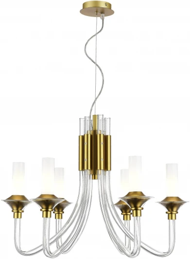 SL1241.203.06 Подвесная люстра ST Luce Vetrano SL1241.203.06 Золотистый/Белый E14 6*40W (220V, на тросе)