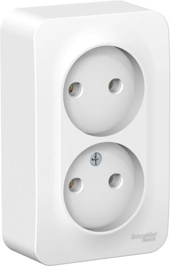 BLNRA000221 Розетка накладная двойная без заземления (белый) Systeme Electric Blanca BLNRA000221