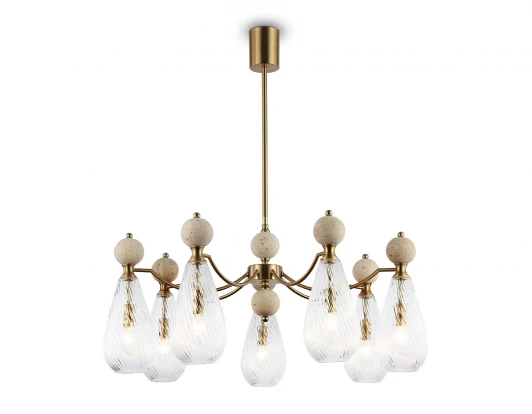 LH53287 Потолочная люстра на штанге с травертином Ambrella Ceramo Modern LH53287