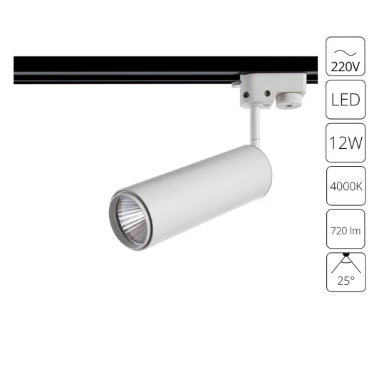 A1412PL-1WH Трековый светильник Arte Lamp Periscopio A1412PL-1WH (LED, 220V, круглые)